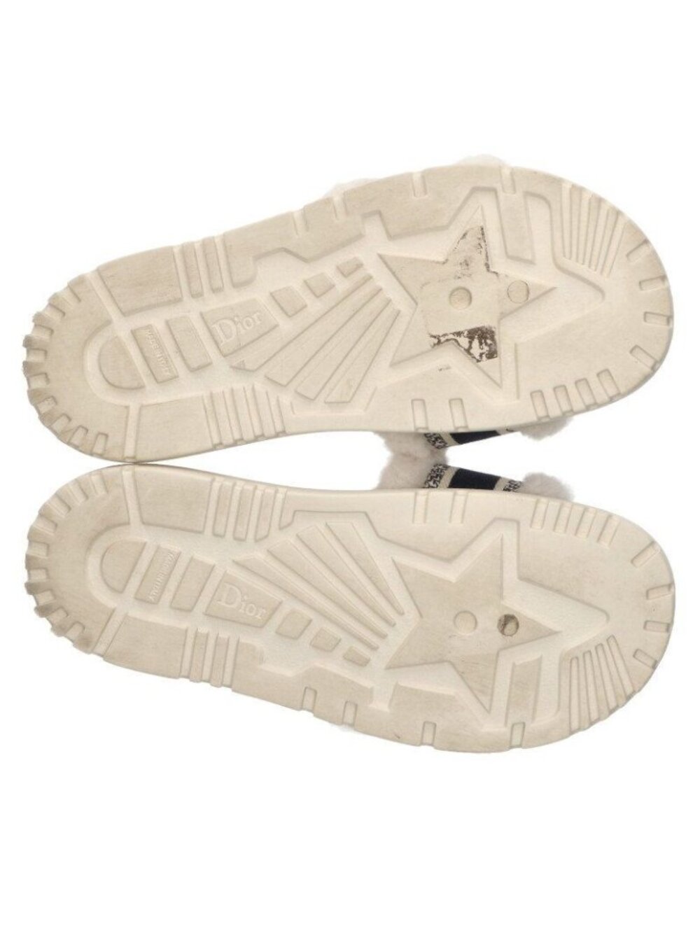 Christian Dior Logo Embroidered Fur Sandals 40 - Picture 4 of 6